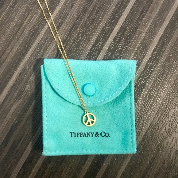 Tiffany & Co. Jewelry - Tiffany & Co. Gold Peace Sign Necklace